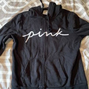Pink Black zip hoodie